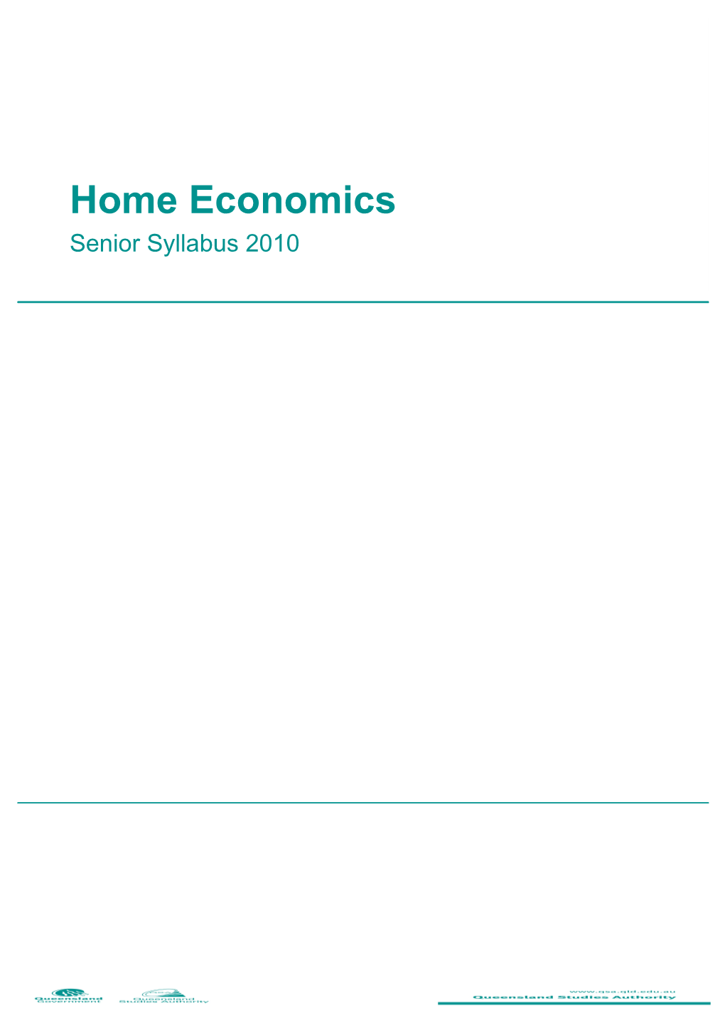 Home Economics Senior Syllabus 2010