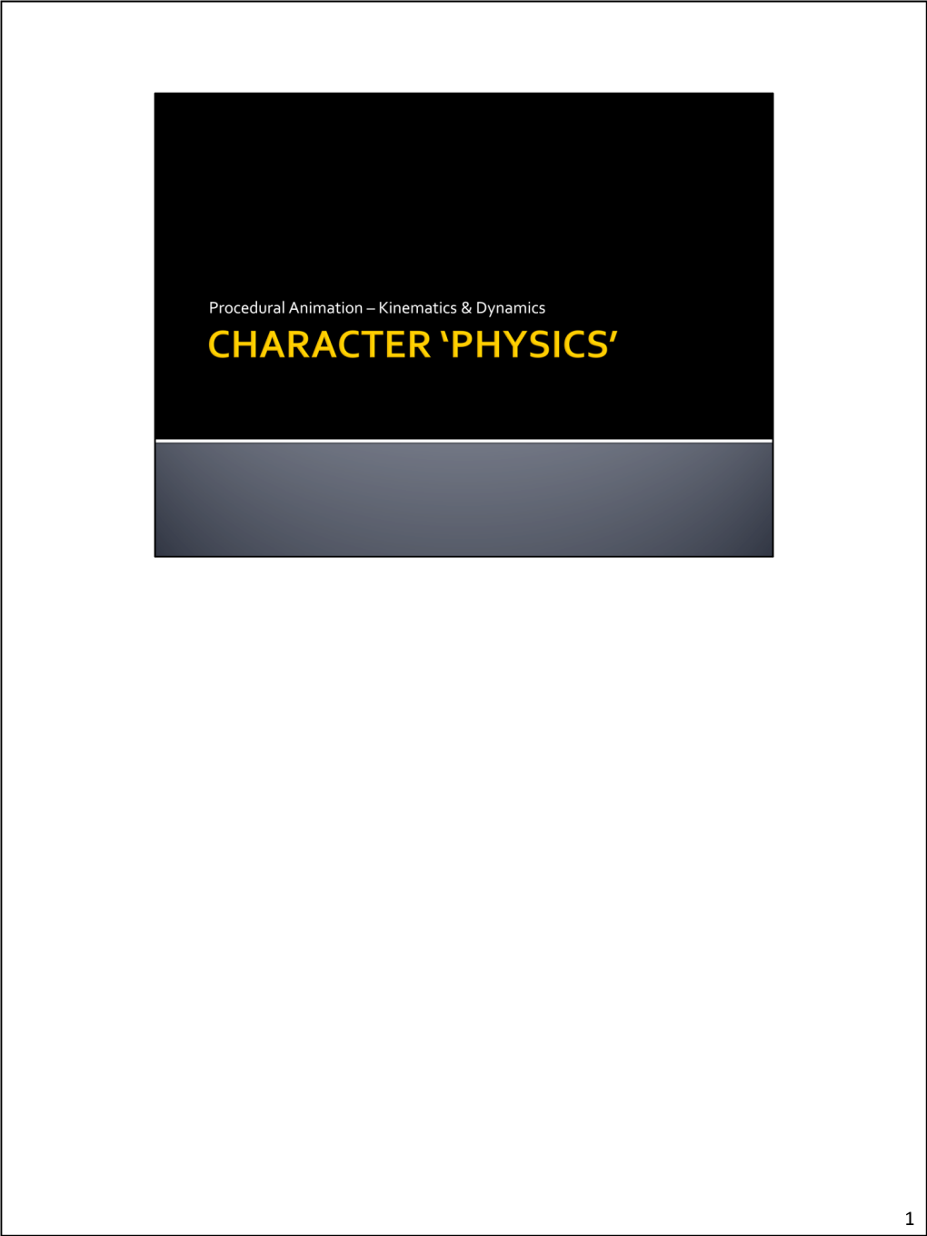 Character 'Physics'