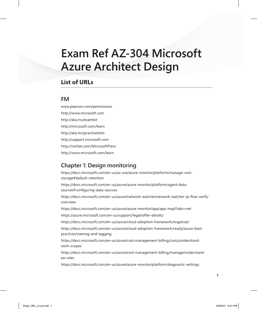 Exam Ref AZ-304 Microsoft Azure Architect Design