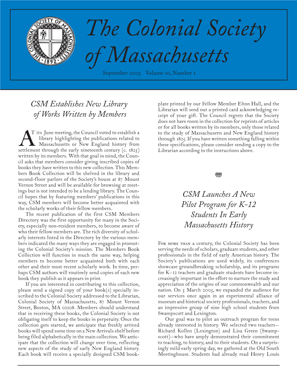 CSM 2005 Newsletter