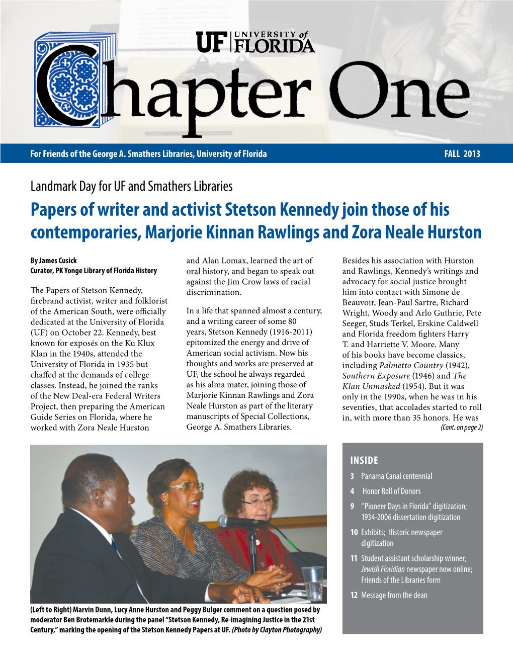 Papers of Writer and Activist Stetson Kennedy Join Those of His Contemporaries, Marjorie Kinnan Rawlings and Zora Neale Hurston