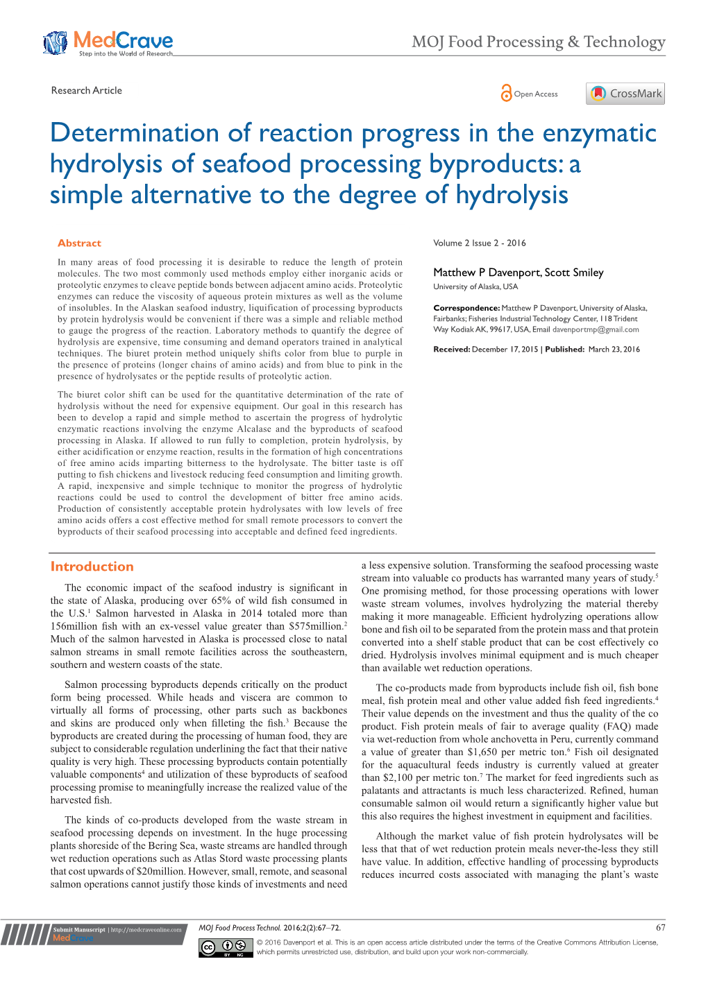 Determination of Reaction Progress in the Enzymatic Hydrolysis of Seafood Processing Byproducts: a Simple Alternative to the Degree of Hydrolysis