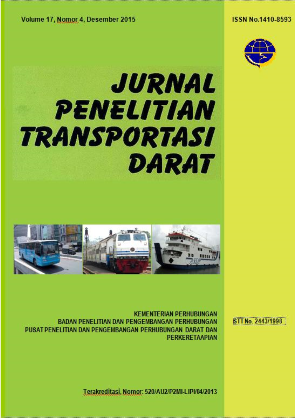 Jurnal Penelitian Transportasi Darat