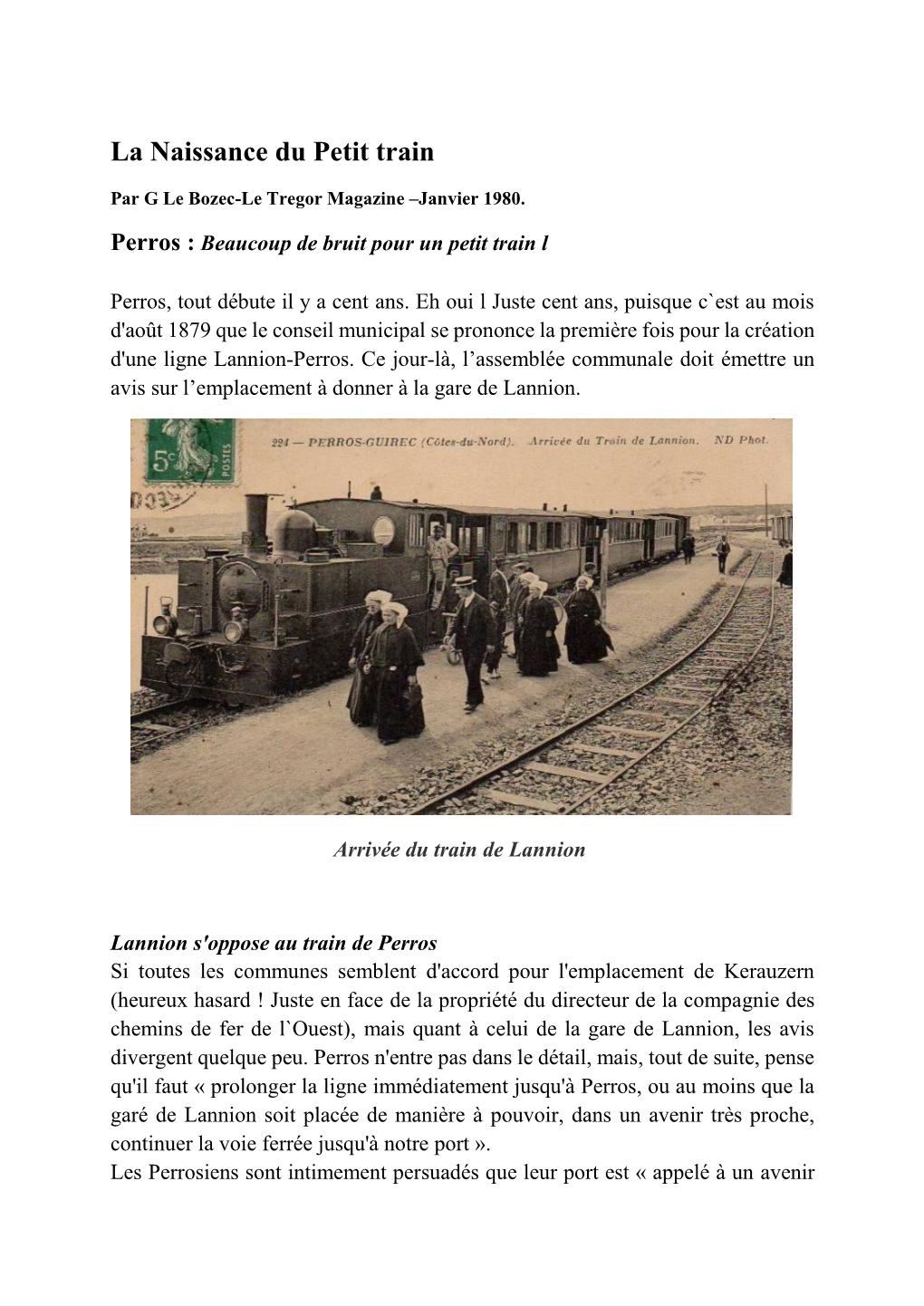 La Naissance Du Petit Train