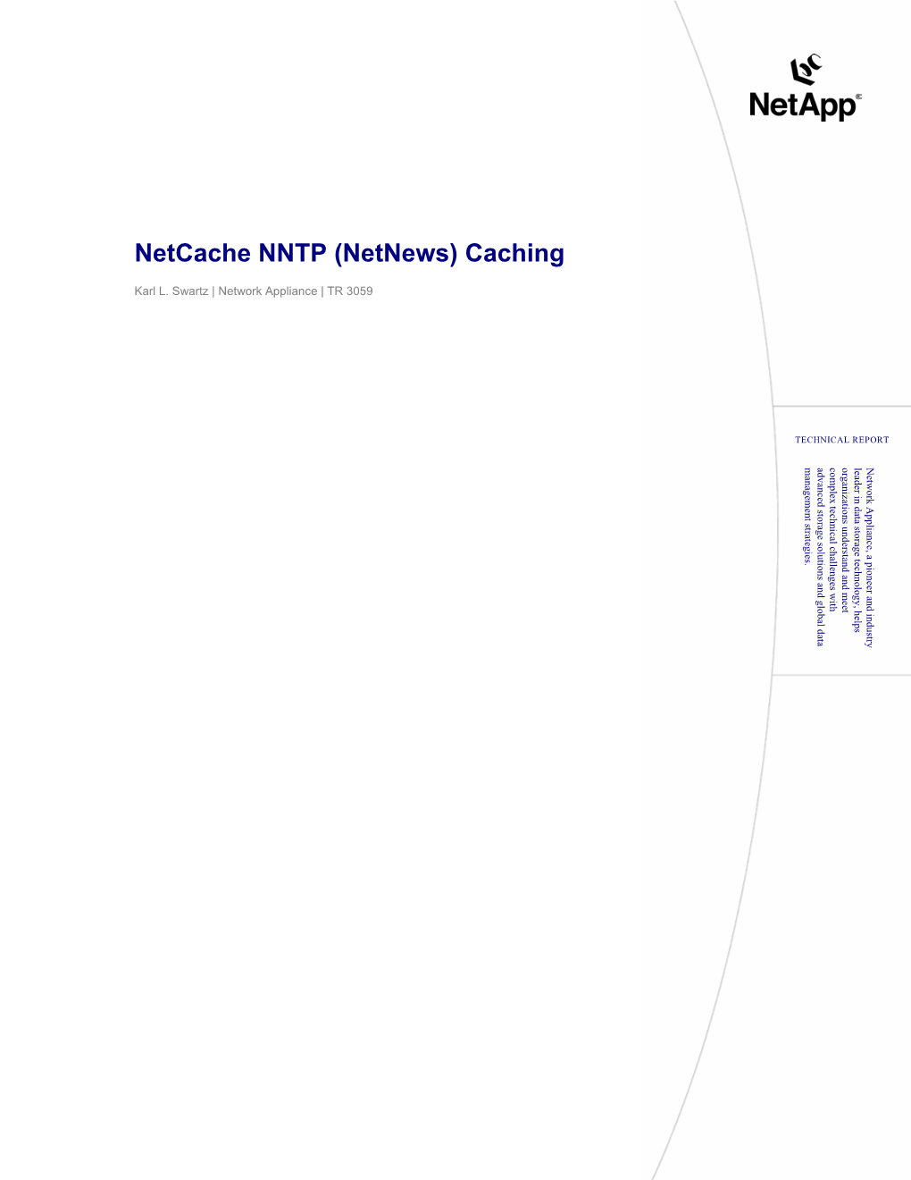 Netcache NNTP (Netnews) Caching