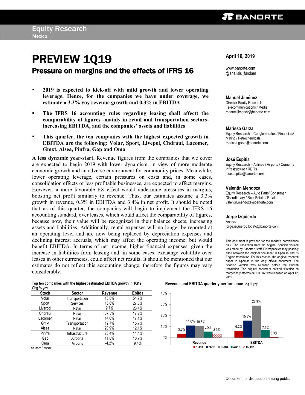 PREVIEW 1Q19 Pressure on Margins and the Effects of IFRS 16 @Analisis Fundam