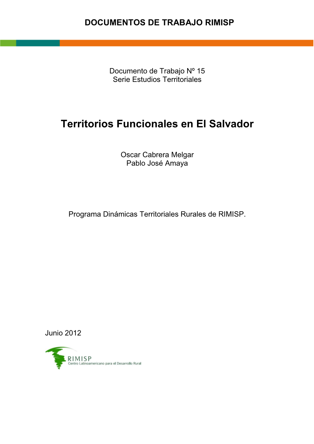 Territorios Funcionales En El Salvador