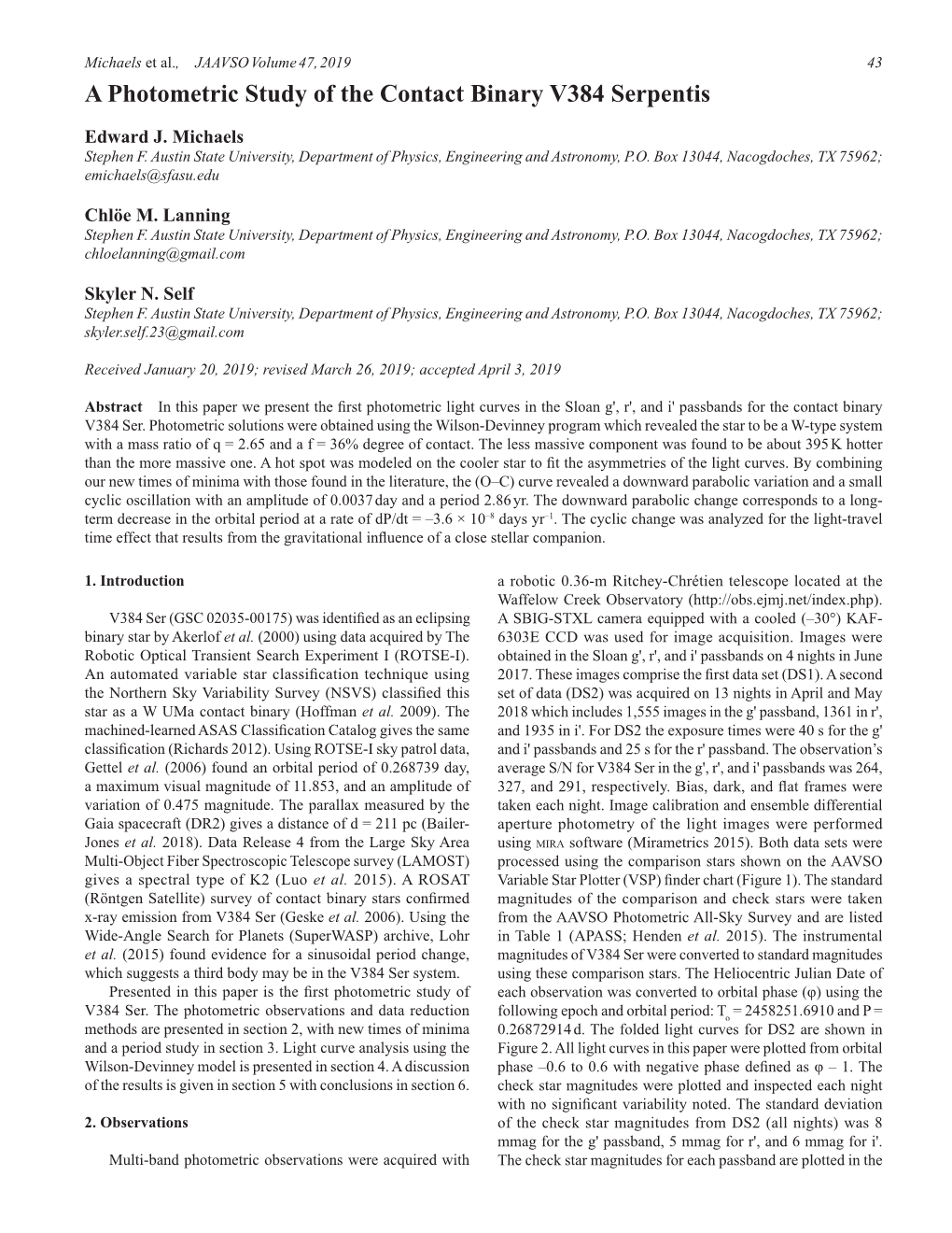 A Photometric Study of the Contact Binary V384 Serpentis