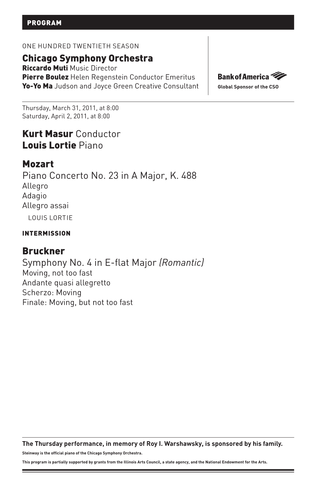 Kurt Masur Conductor Louis Lortie Piano Mozart Piano Concerto No