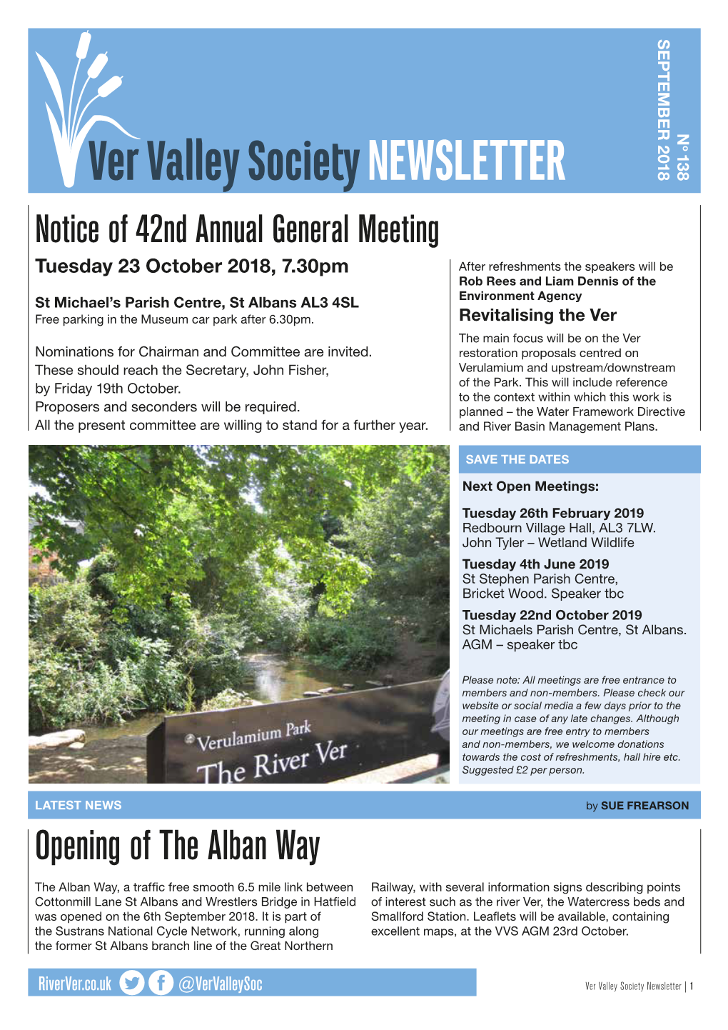 October 2018 – Ver Valley Society Newsletter