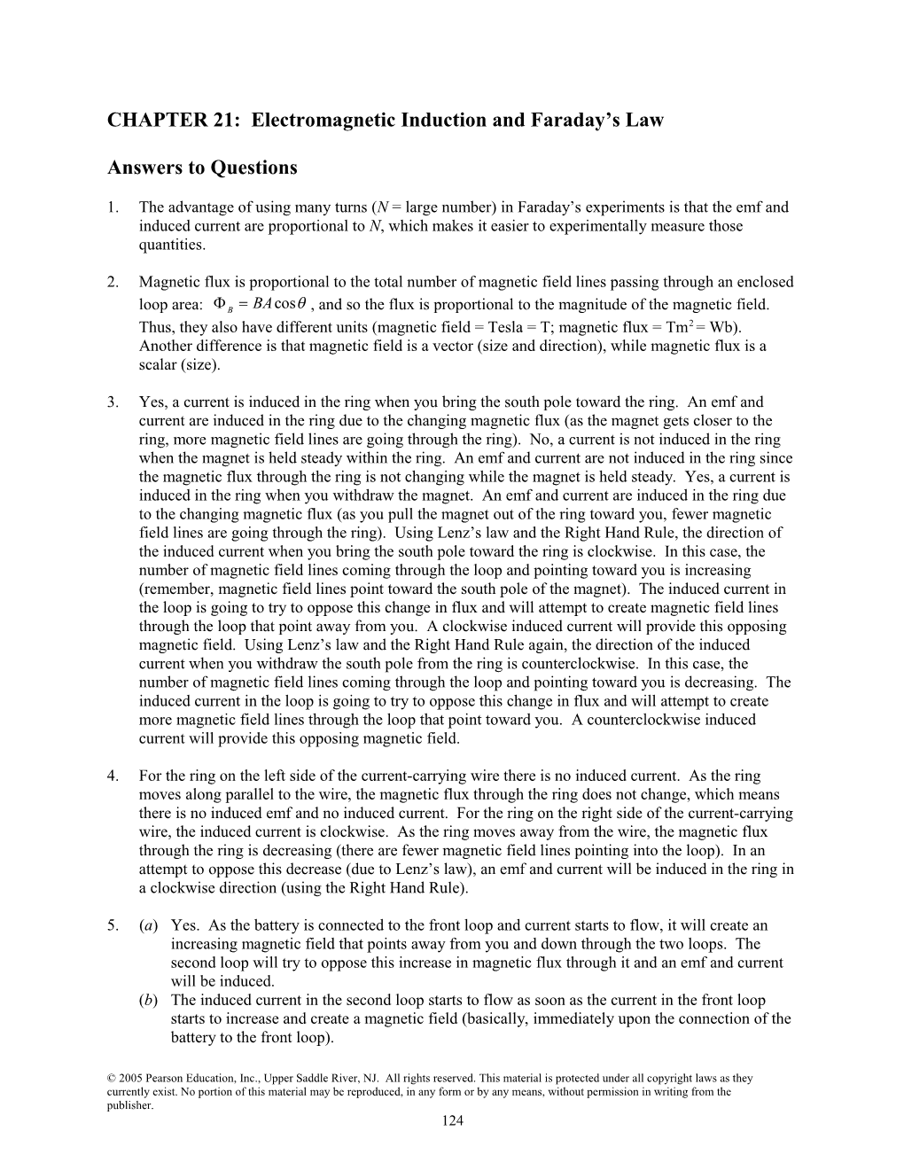 CHAPTER 21: Electromagnetic Induction and Faraday S Law