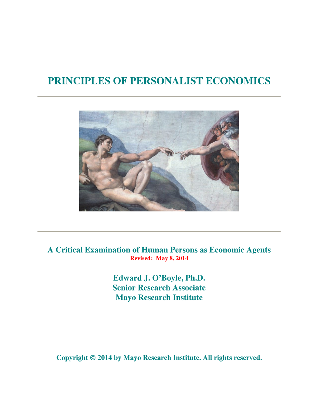 Principles of Personalist Economics