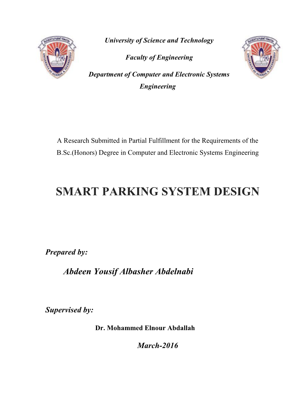 Smart Parking System Design