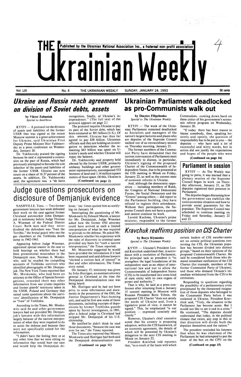 The Ukrainian Weekly 1993