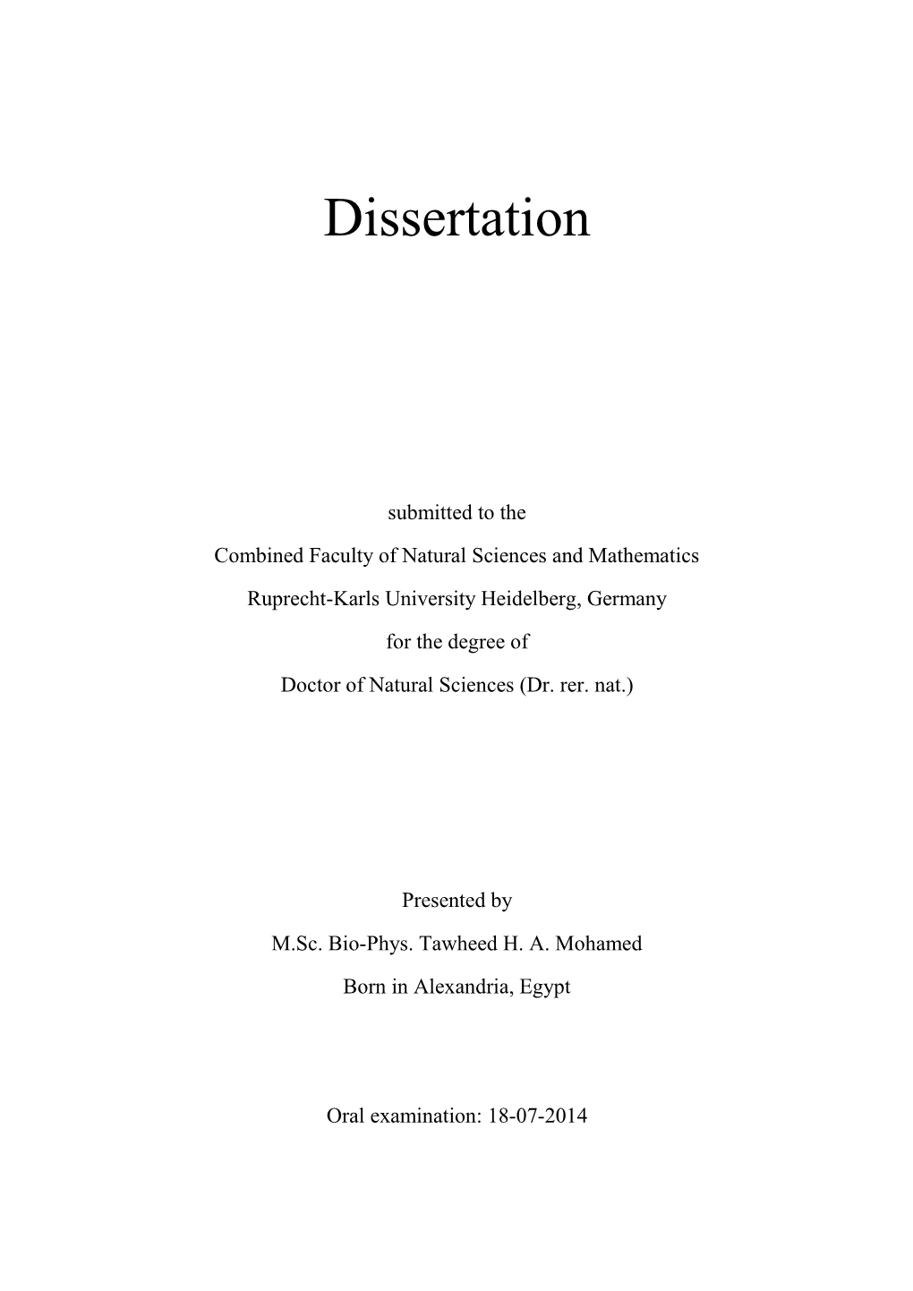 Dissertation