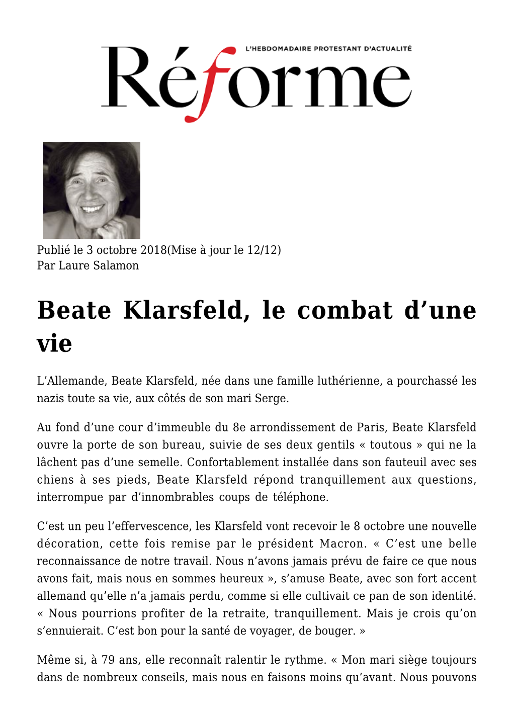 Beate Klarsfeld, Le Combat D'une Vie,Les 30 Ans Du Procès Du Nazi