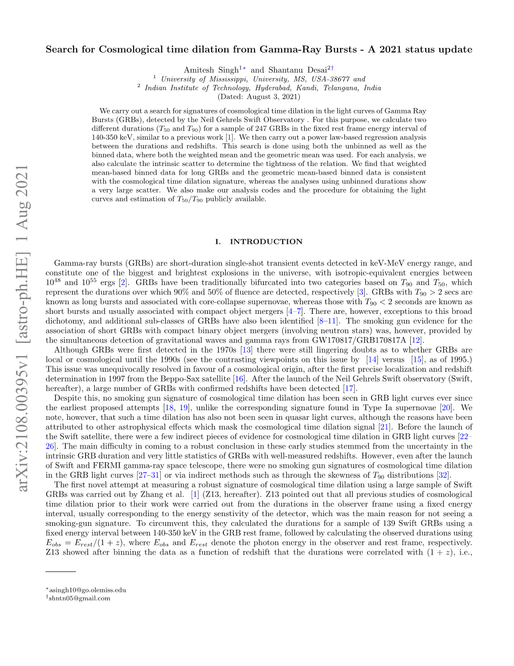 Search for Cosmological Time Dilation from Gamma-Ray Bursts--A 2021 Status Update