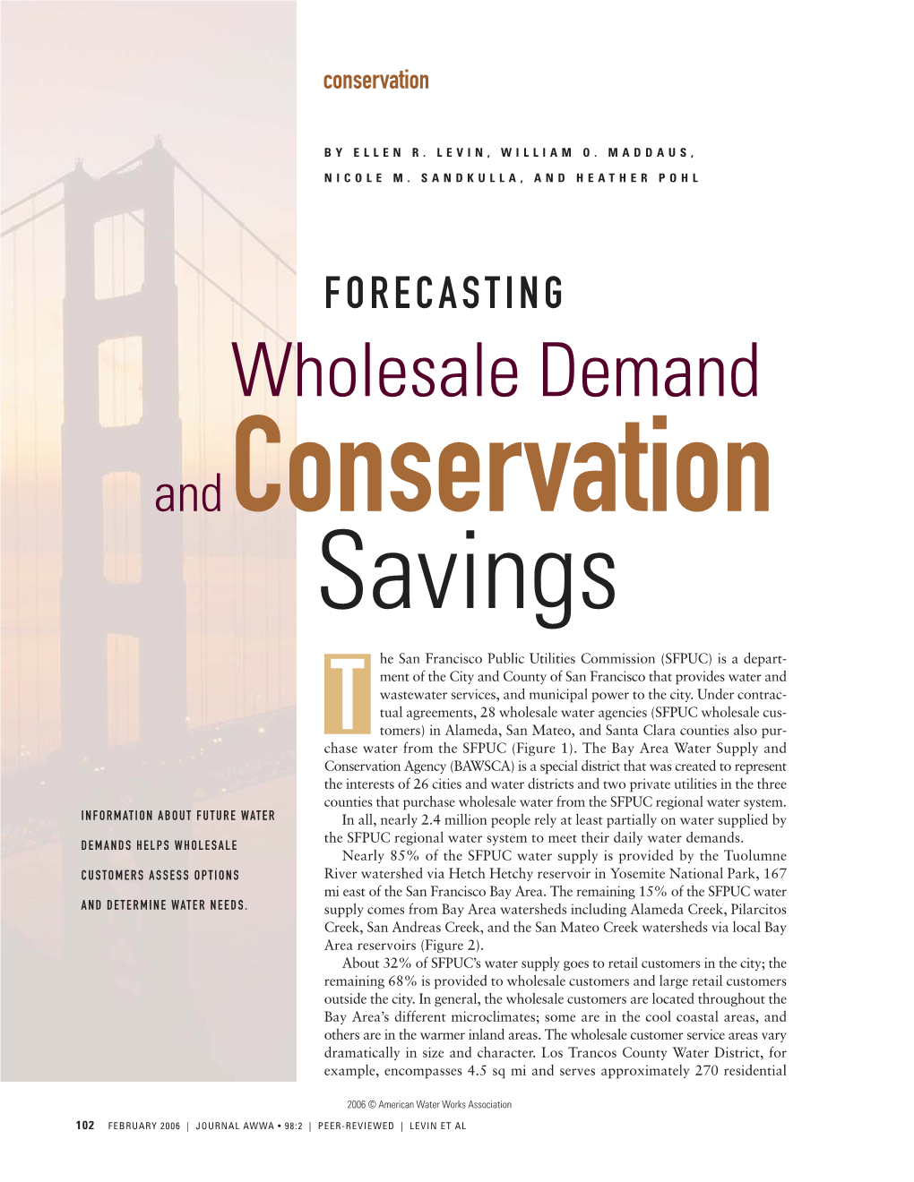 Wholesale Demand and Conservation Savings