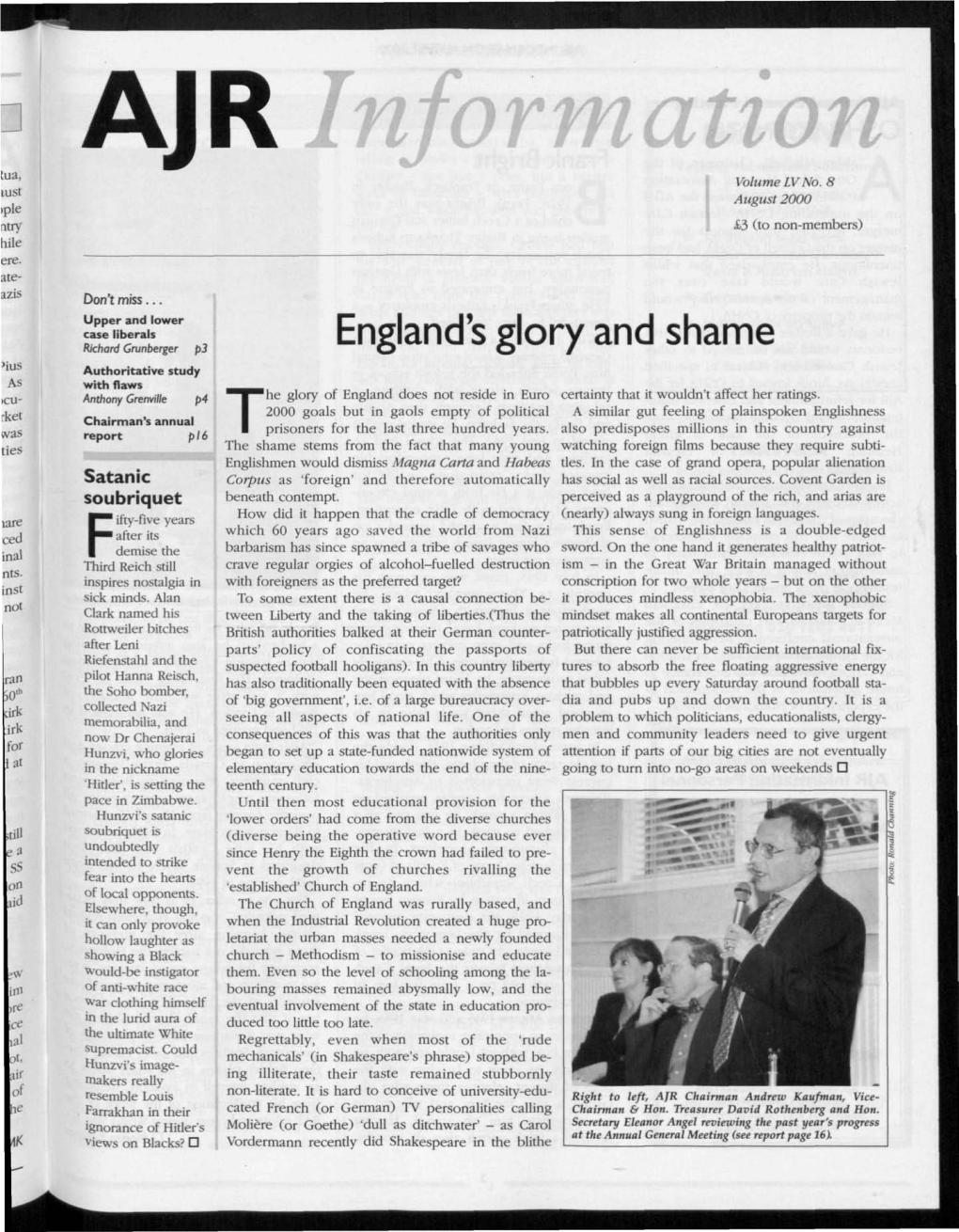 England's Glory and Shame