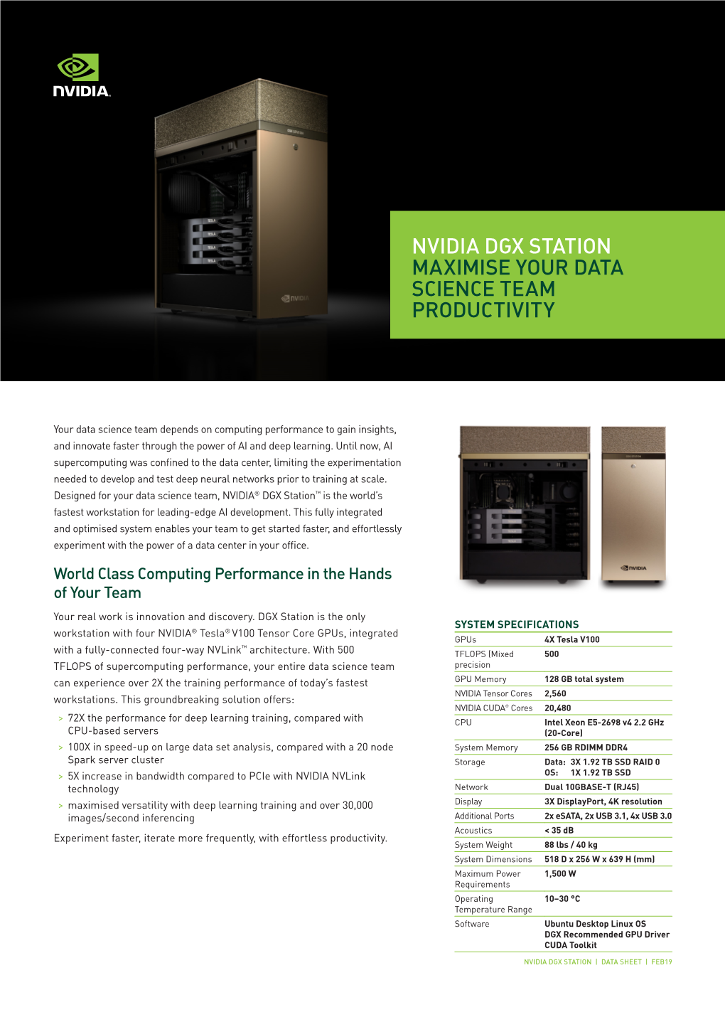 Nvidia Dgx Station Datasheet