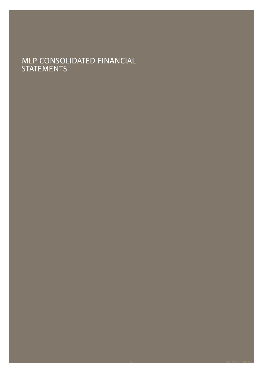 Mlp Consolidated Financial Statements