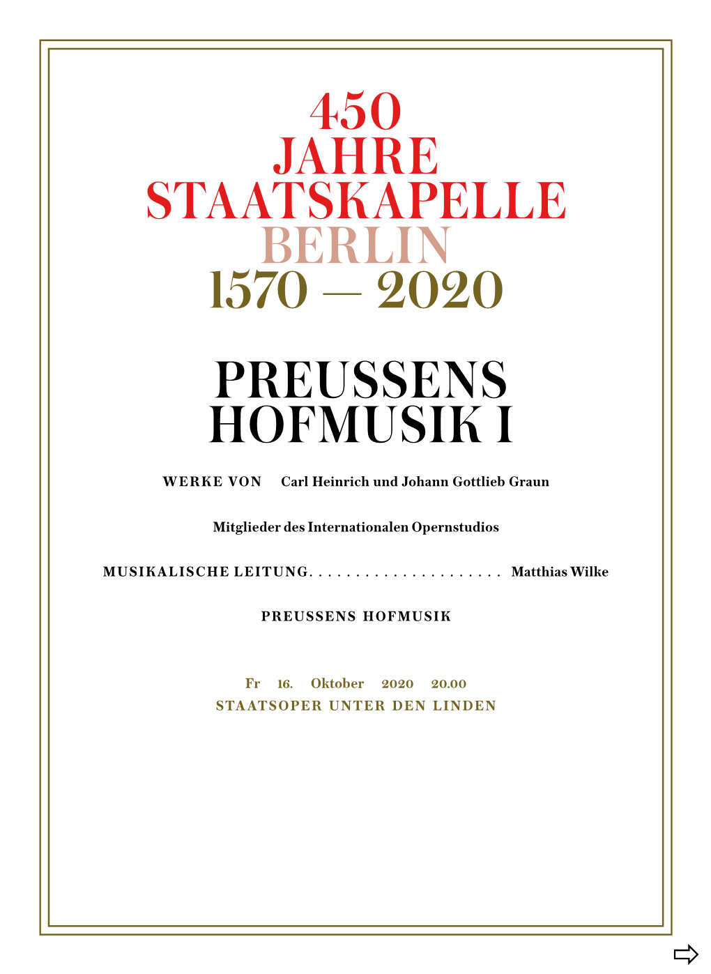 Preußens Hofmusik 1, Saison 2020/21