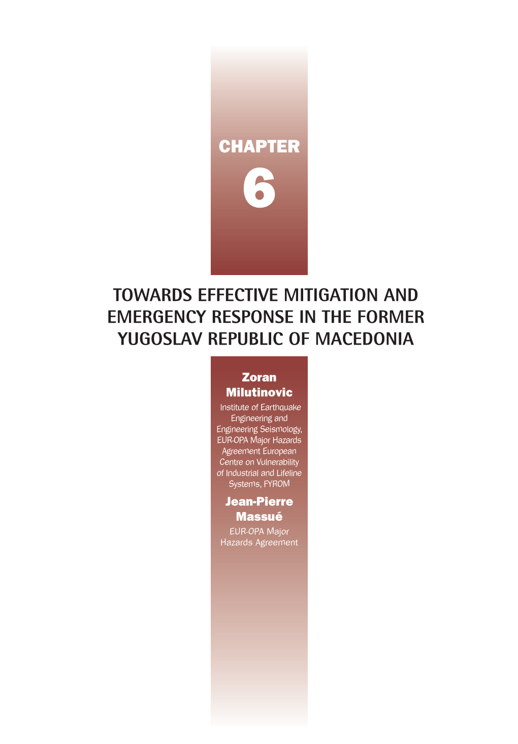 Chapter Towards Effective Mitigation and Emergency