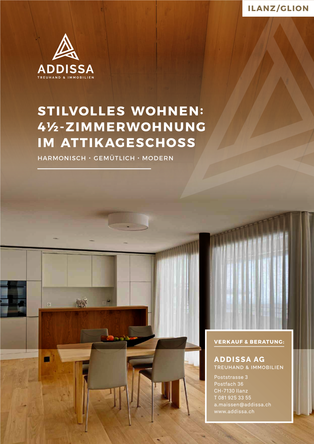 Stilvolles Wohnen: 4½-Zimmerwohnung Im Attikageschoss Harmonisch • Gemütlich • Modern