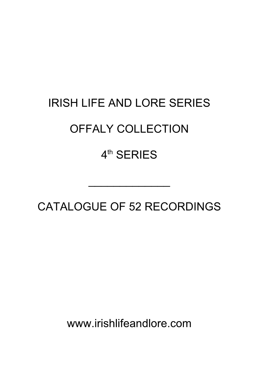 Offaly Catalogue Fourth Series.Pdf
