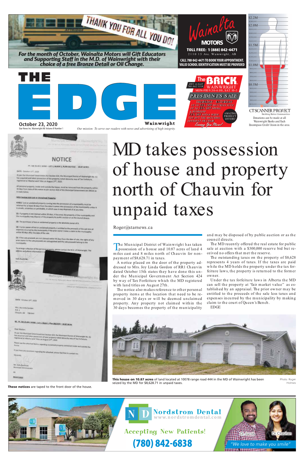 MD Takes Possession of House and Property North of Chauvin for Unpaid Taxes