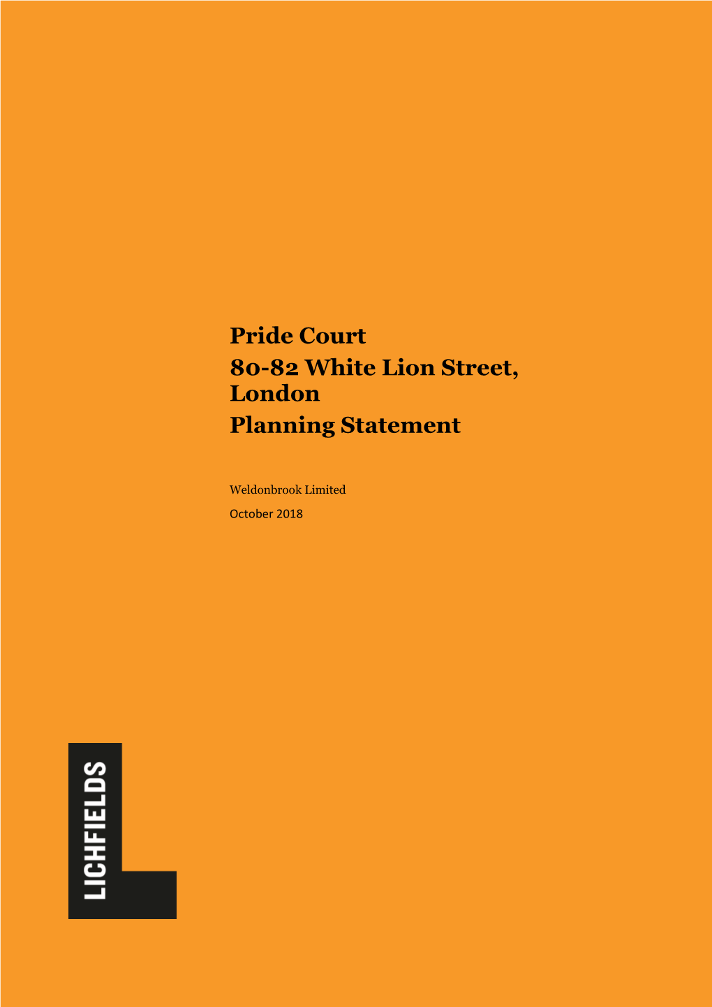 Pride Court 80-82 White Lion Street, London Planning Statement