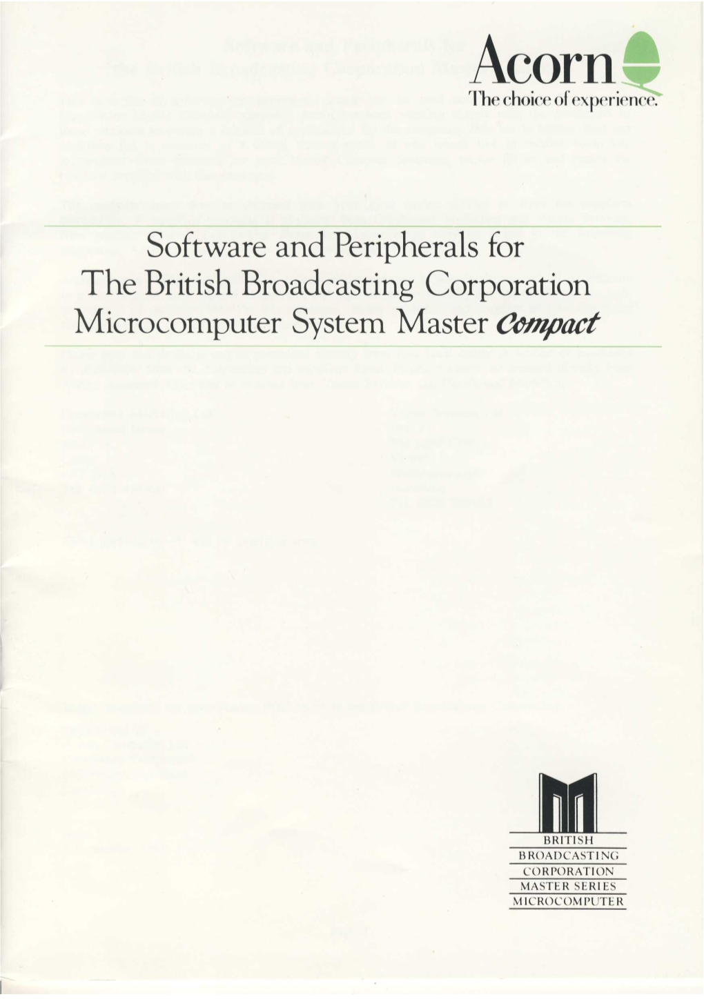 Software and Peripherals for the BBC Master Compact