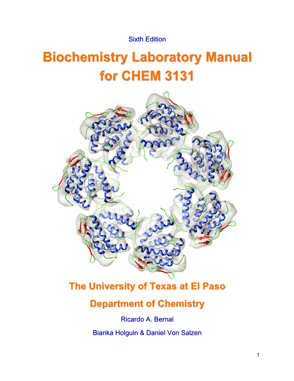 Biochemistry Laboratory Manual for CHEM 3131