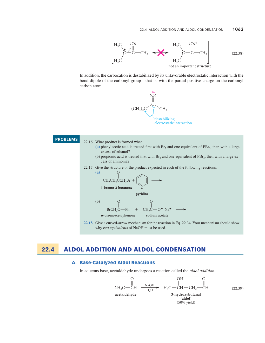 22.4 Aldol Addition and Aldol Condensation 1063