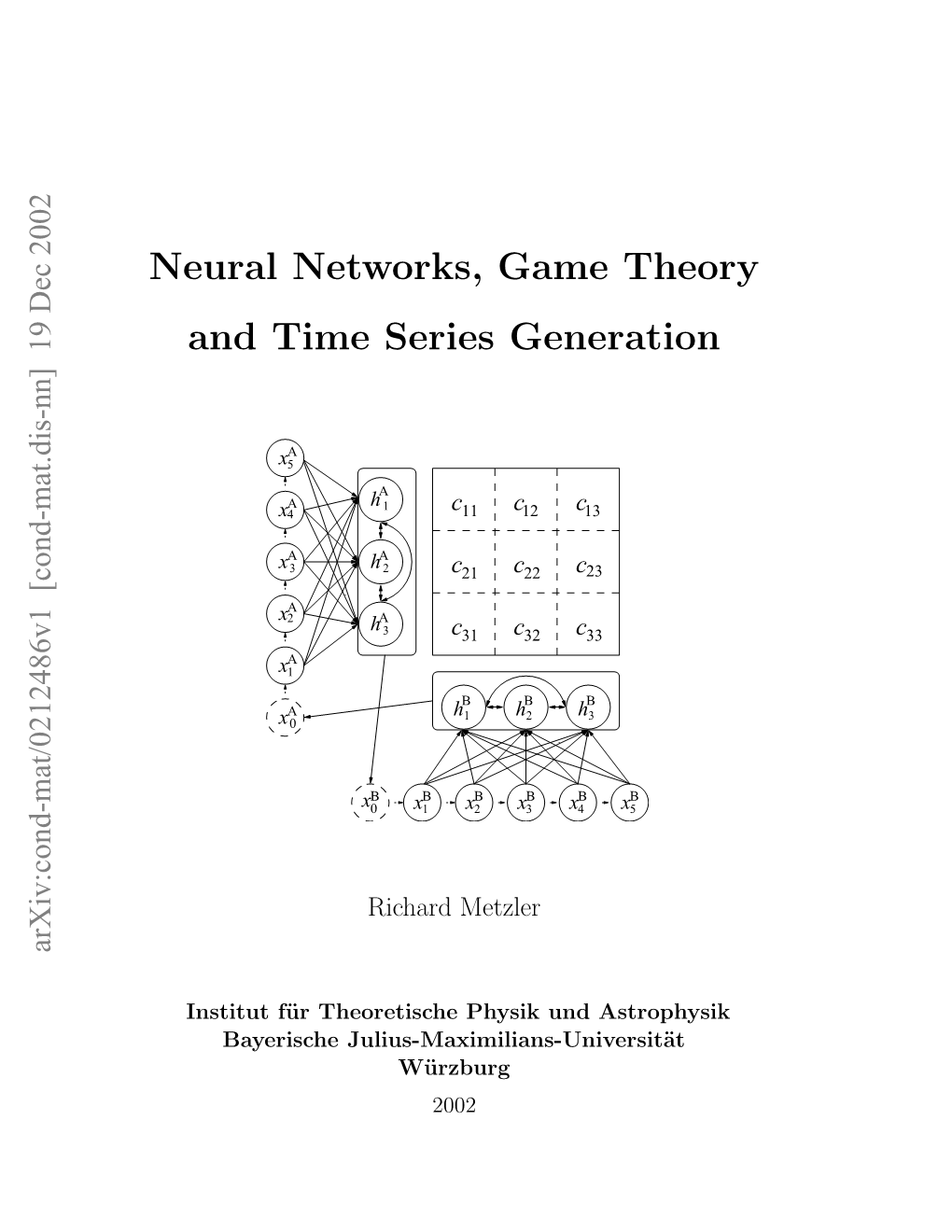 Neural Networks, Game Theory and Time Series Generation