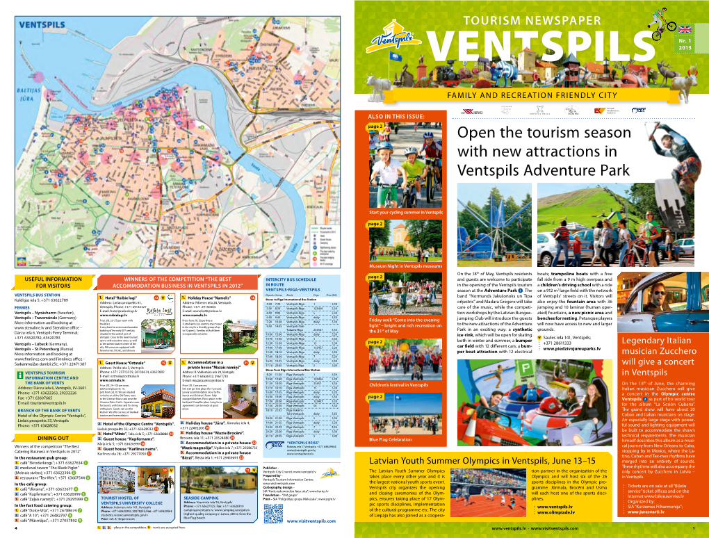 Open the Tourism Season with New Attractions in Ventspils Adventure Park