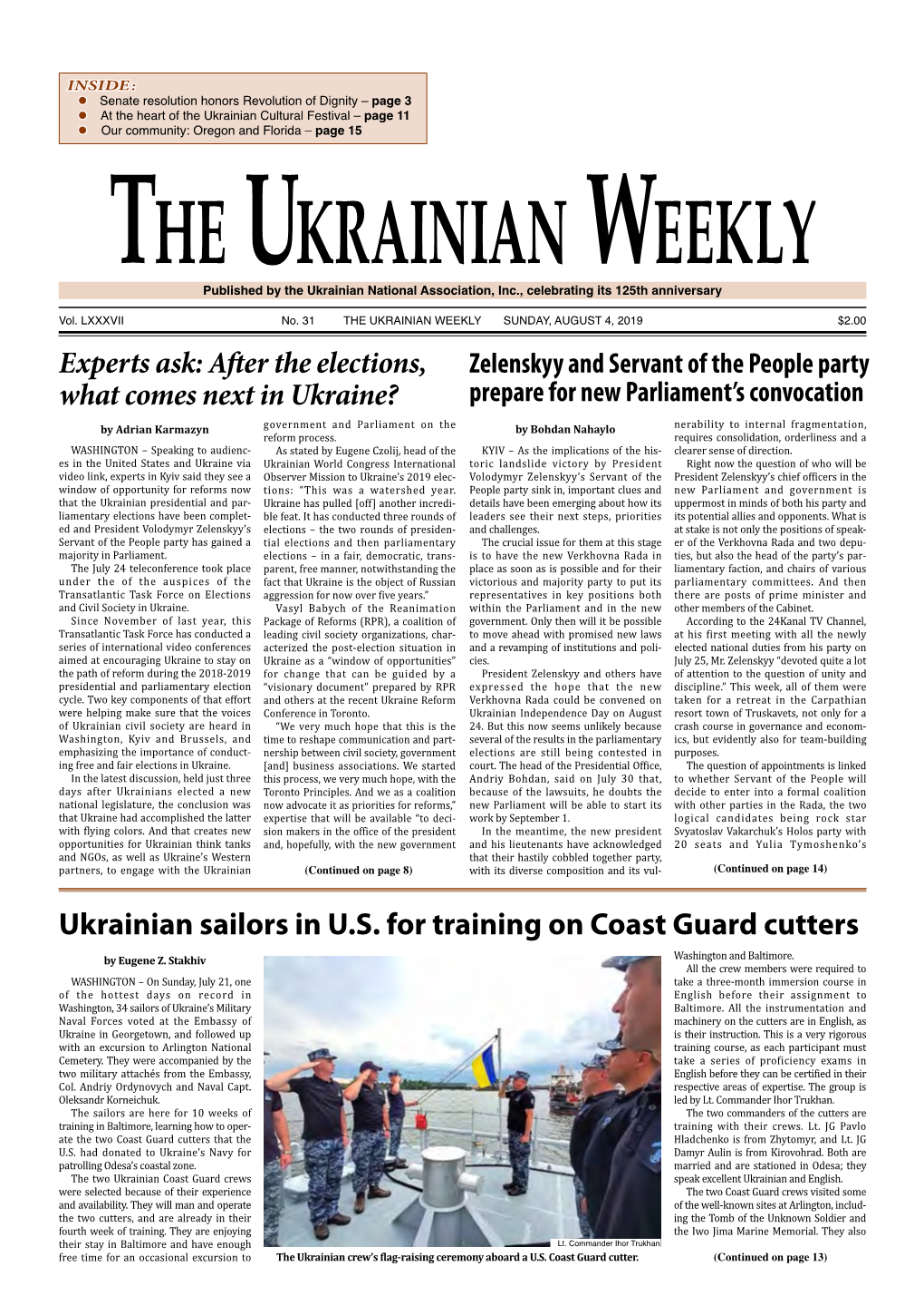 The Ukrainian Weekly, 2019