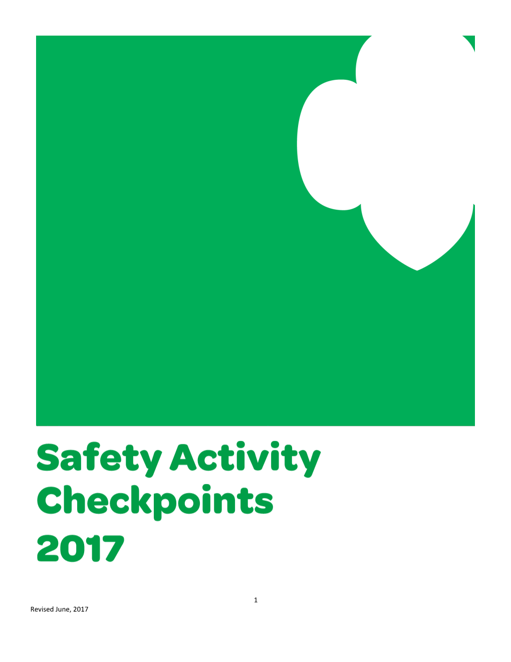 Girl Scout Safety Activity Checkpoints