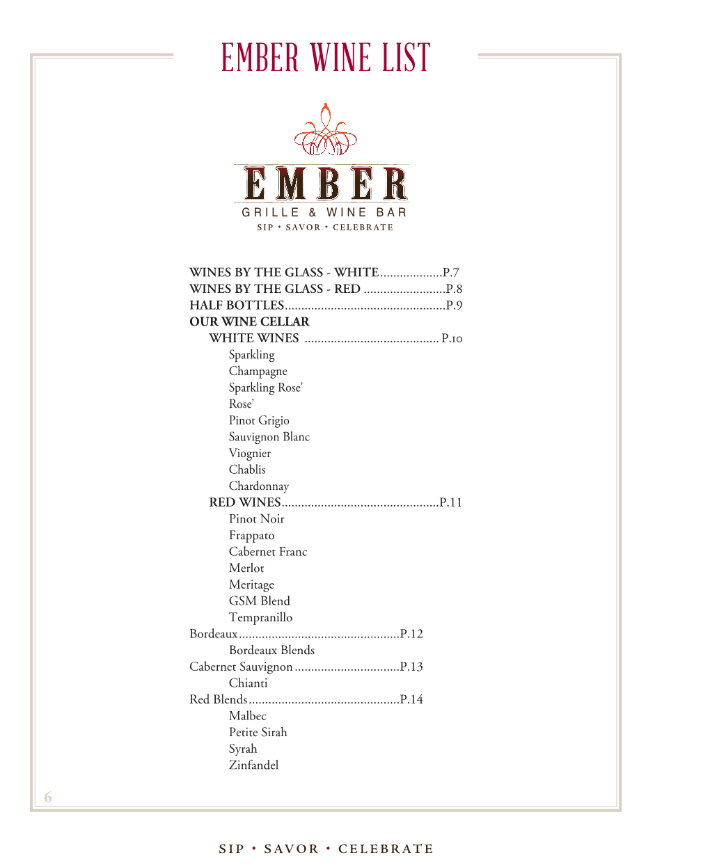 Ember Wine List