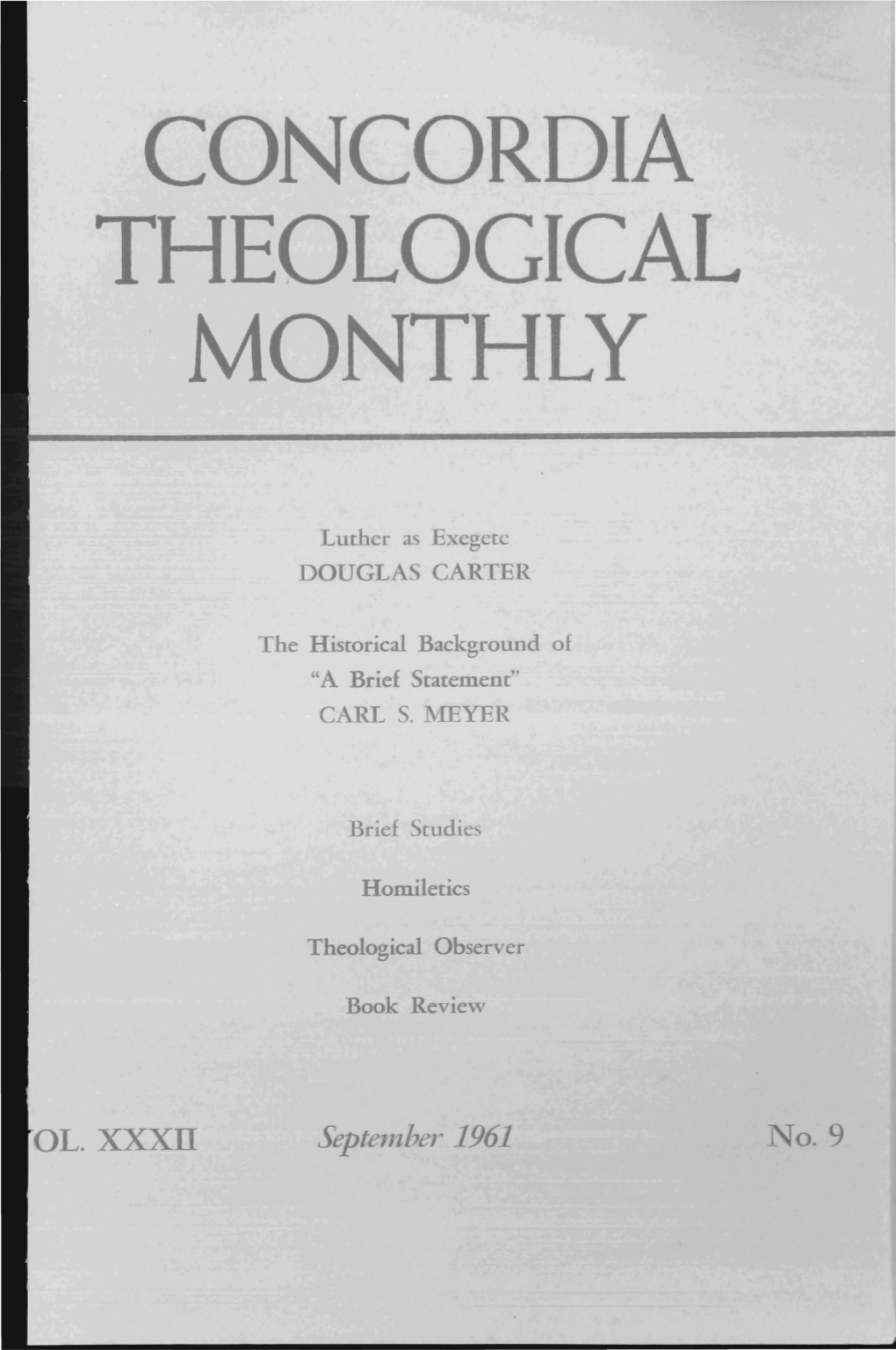 Concordia Theological Monthly