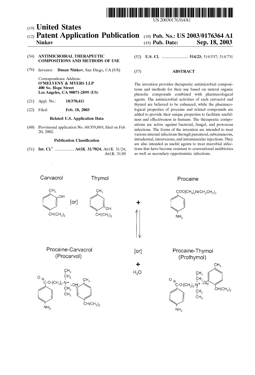 (12) Patent Application Publication (10) Pub. No.: US 2003/0176364A1 Ninkov (43) Pub