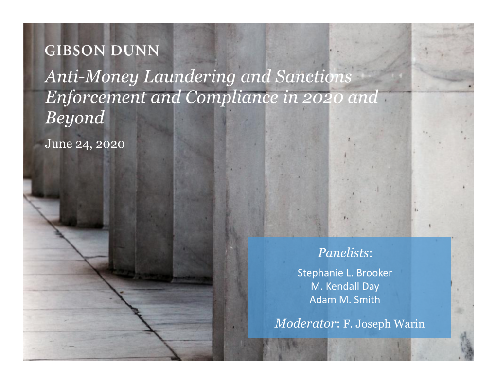 Gibson Dunn Webcast: Bank Secrecy Act/Anti-Money Laundering And