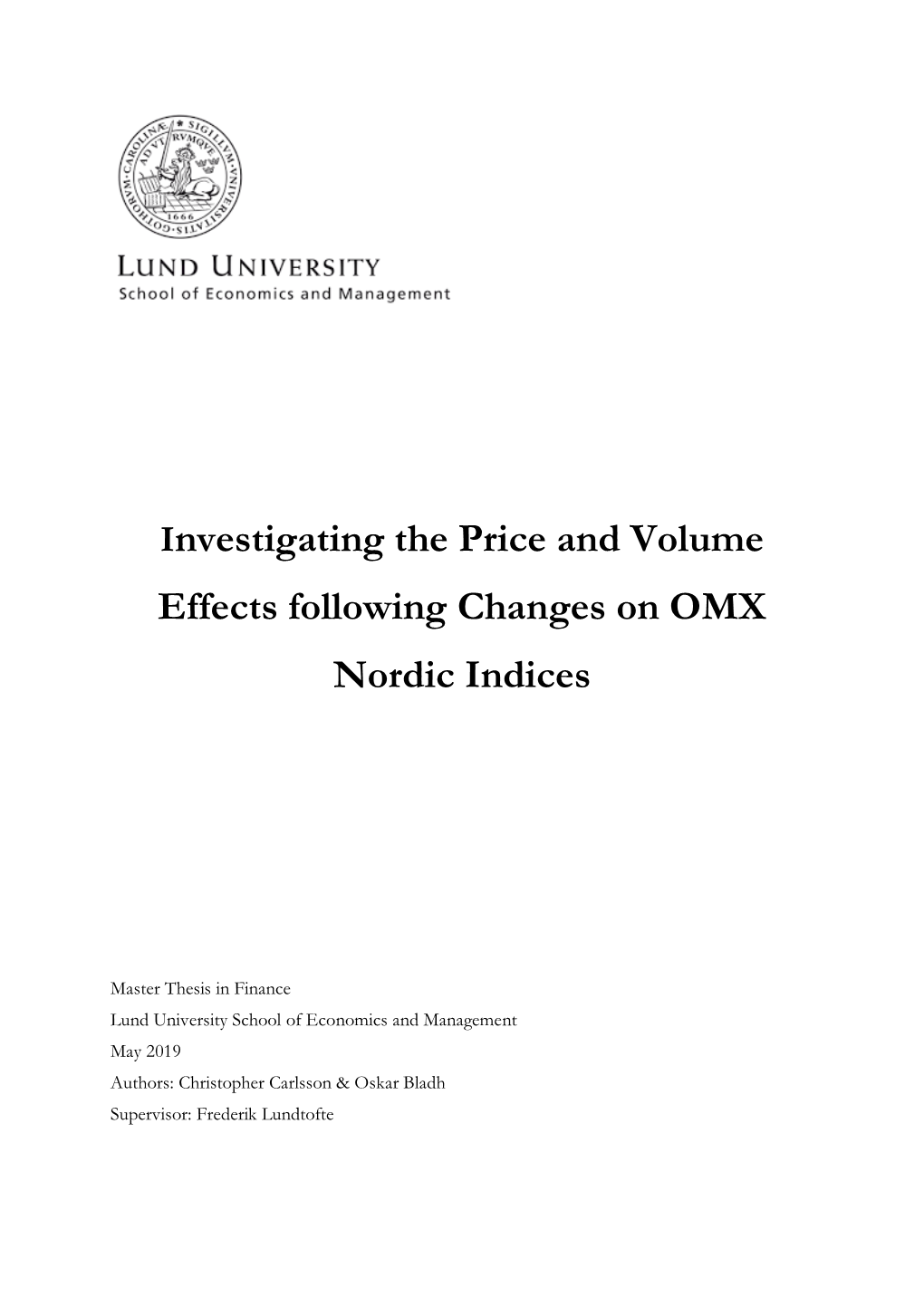 Effects Following Changes on OMX Nordic Indices