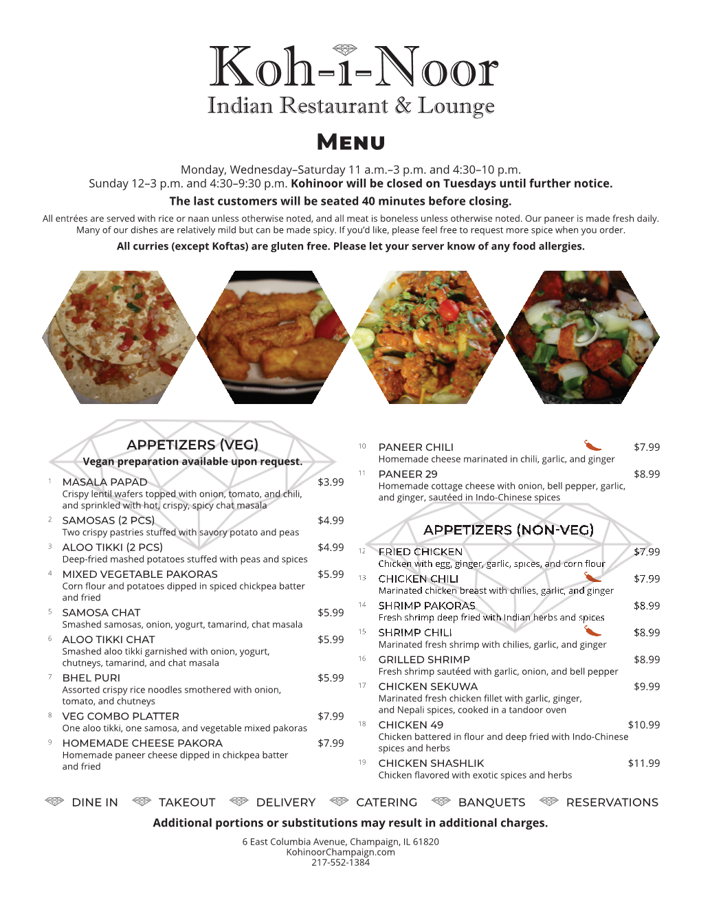 Indian Restaurant & Lounge MENU