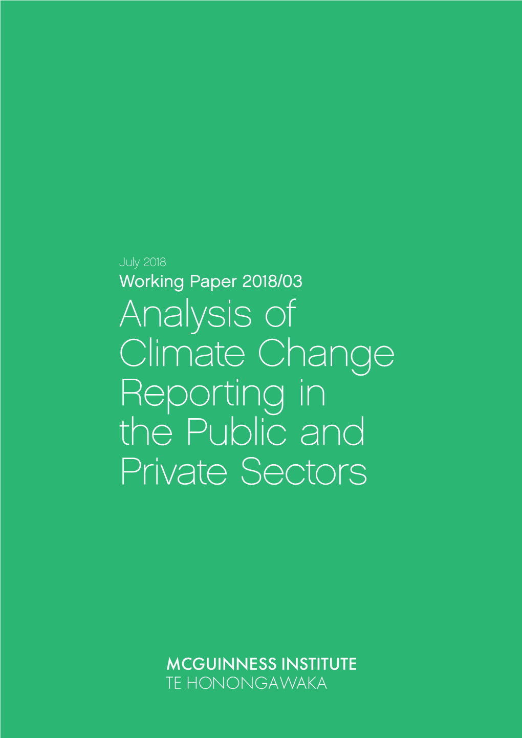 Analysis of Climate Change Reporting in the Public and Private Sectors