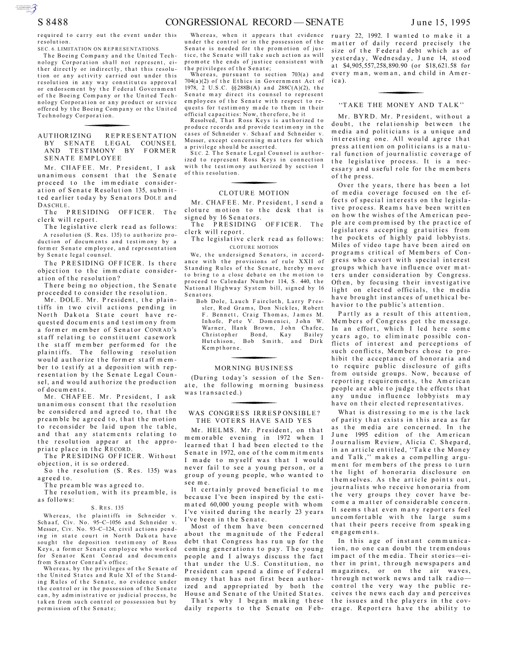 Congressional Record—Senate S 8488