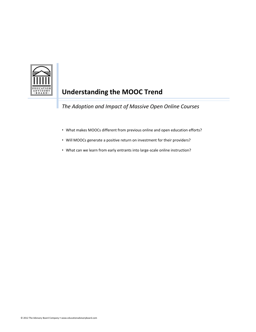 Understanding the MOOC Trend