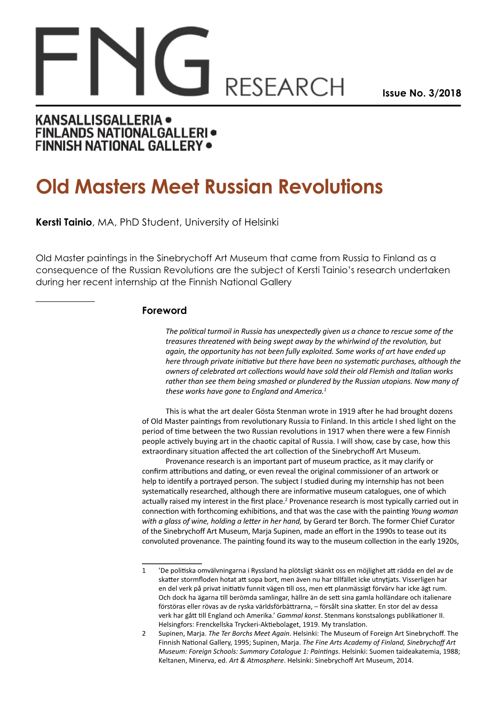 Old Masters Meet Russian Revolutions