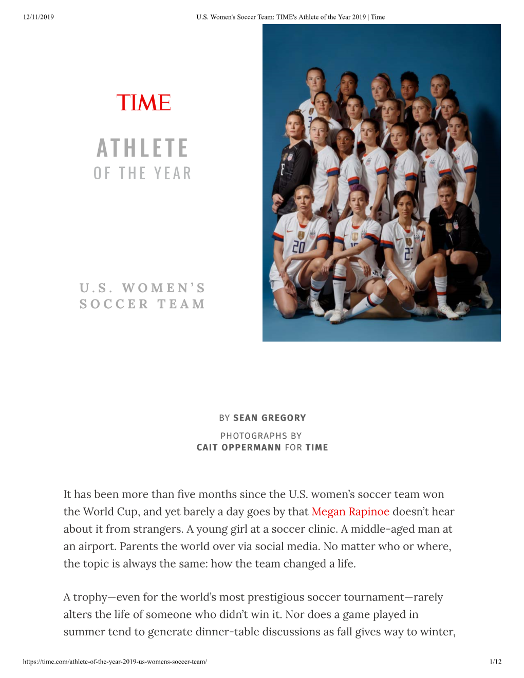 Athlete of the Year 2019 | Time