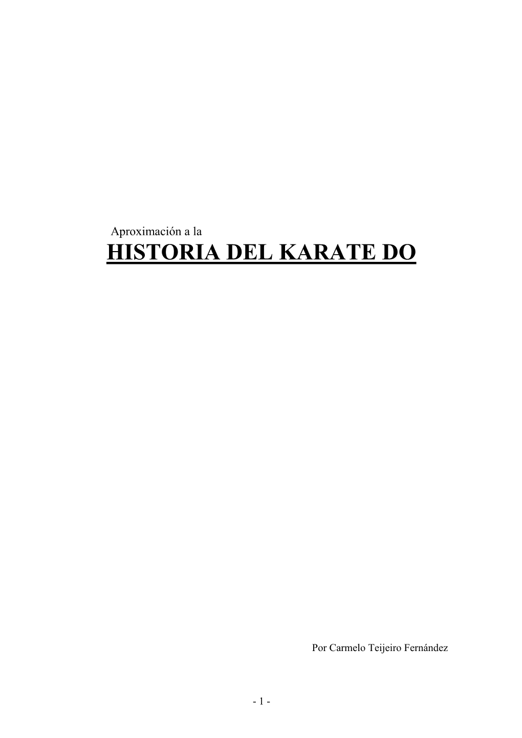 Historia Del Karate Do